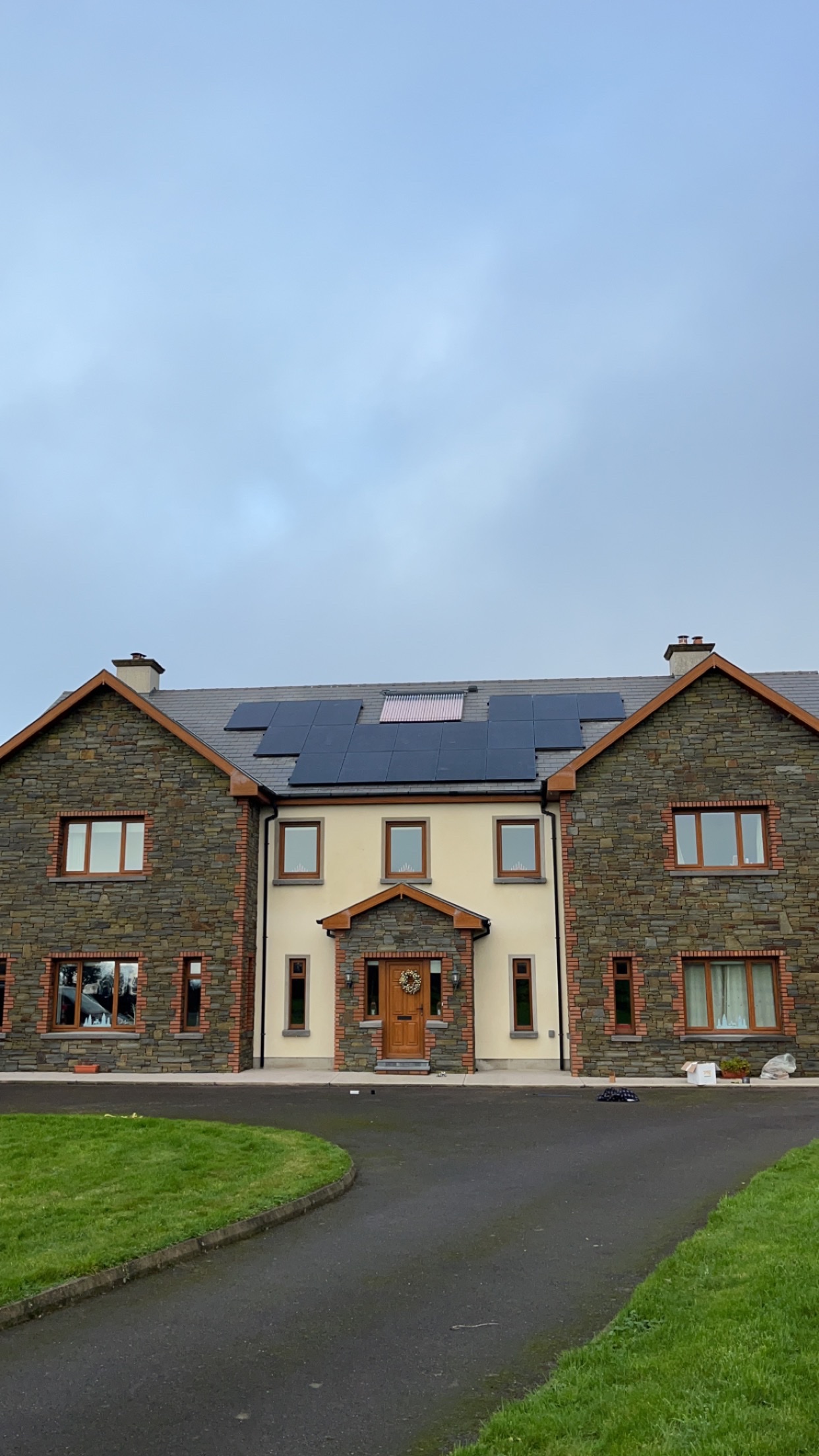 Stone house solar install